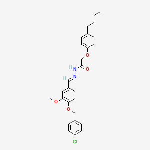 molecular formula C27H29ClN2O4 B12016309 2-(4-Butylphenoxy)-N'-(4-((4-CL-benzyl)oxy)-3-methoxybenzylidene)acetohydrazide CAS No. 765289-02-9