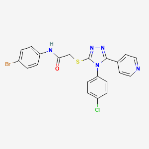 molecular formula C21H15BrClN5OS B12016315 N-(4-bromophenyl)-2-{[4-(4-chlorophenyl)-5-(pyridin-4-yl)-4H-1,2,4-triazol-3-yl]sulfanyl}acetamide 