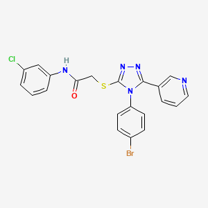 molecular formula C21H15BrClN5OS B12016320 2-((4-(4-Bromophenyl)-5-(pyridin-3-yl)-4H-1,2,4-triazol-3-yl)thio)-N-(3-chlorophenyl)acetamide CAS No. 763108-61-8
