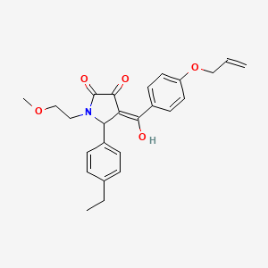 molecular formula C25H27NO5 B12016322 4-(4-(Allyloxy)benzoyl)-5-(4-ethylphenyl)-3-hydroxy-1-(2-methoxyethyl)-1H-pyrrol-2(5H)-one CAS No. 618074-19-4