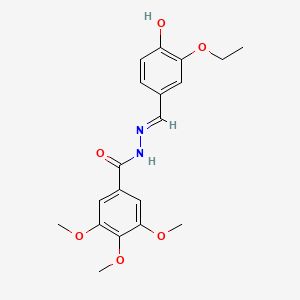 molecular formula C19H22N2O6 B12016424 N-[(E)-(3-ethoxy-4-hydroxyphenyl)methylideneamino]-3,4,5-trimethoxybenzamide CAS No. 356107-15-8