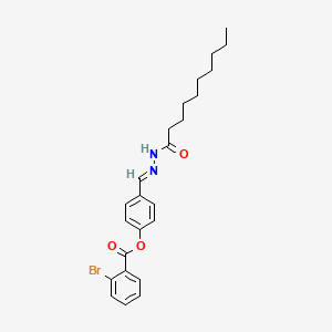molecular formula C24H29BrN2O3 B12016426 4-(2-Decanoylcarbohydrazonoyl)phenyl 2-bromobenzoate CAS No. 765271-46-3