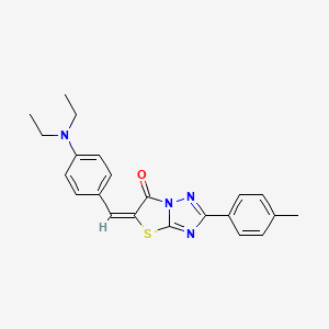 molecular formula C22H22N4OS B12016459 (5E)-5-[4-(diethylamino)benzylidene]-2-(4-methylphenyl)[1,3]thiazolo[3,2-b][1,2,4]triazol-6(5H)-one CAS No. 606949-15-9