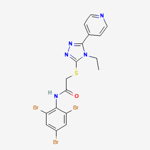 molecular formula C17H14Br3N5OS B12016487 2-{[4-ethyl-5-(4-pyridinyl)-4H-1,2,4-triazol-3-yl]sulfanyl}-N-(2,4,6-tribromophenyl)acetamide CAS No. 578748-95-5
