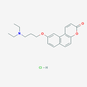 molecular formula C20H24ClNO3 B1201653 9-(3-Diethylaminopropyloxy)-3H-naphtho(2,1-b)pyran-3-one CAS No. 92714-12-0