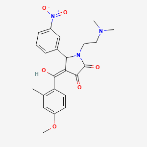 molecular formula C23H25N3O6 B12016535 1-[2-(Dimethylamino)ethyl]-3-hydroxy-4-(4-methoxy-2-methylbenzoyl)-5-(3-nitrophenyl)-1,5-dihydro-2H-pyrrol-2-one 
