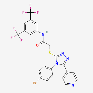 molecular formula C23H14BrF6N5OS B12016547 N-[3,5-bis(trifluoromethyl)phenyl]-2-{[4-(4-bromophenyl)-5-(4-pyridinyl)-4H-1,2,4-triazol-3-yl]sulfanyl}acetamide CAS No. 618432-40-9