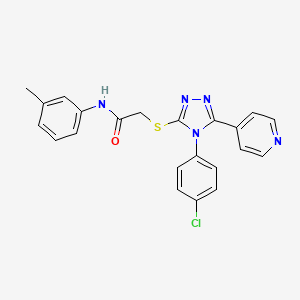 molecular formula C22H18ClN5OS B12016566 2-{[4-(4-chlorophenyl)-5-(pyridin-4-yl)-4H-1,2,4-triazol-3-yl]sulfanyl}-N-(3-methylphenyl)acetamide 