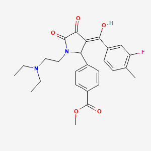 molecular formula C26H29FN2O5 B12016584 methyl 4-{1-[2-(diethylamino)ethyl]-3-[(3-fluoro-4-methylphenyl)carbonyl]-4-hydroxy-5-oxo-2,5-dihydro-1H-pyrrol-2-yl}benzoate 