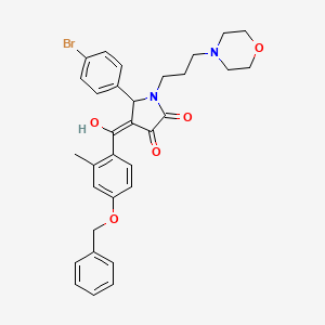 molecular formula C32H33BrN2O5 B12016590 4-[4-(benzyloxy)-2-methylbenzoyl]-5-(4-bromophenyl)-3-hydroxy-1-[3-(4-morpholinyl)propyl]-1,5-dihydro-2H-pyrrol-2-one 
