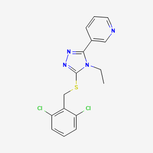 molecular formula C16H14Cl2N4S B12016697 3-(5-((2,6-Dichlorobenzyl)thio)-4-ethyl-4H-1,2,4-triazol-3-yl)pyridine CAS No. 618426-51-0