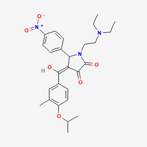 molecular formula C27H33N3O6 B12016797 1-(2-(Diethylamino)ethyl)-3-hydroxy-4-(4-isopropoxy-3-methylbenzoyl)-5-(4-nitrophenyl)-1,5-dihydro-2H-pyrrol-2-one CAS No. 609797-17-3
