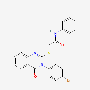 molecular formula C23H18BrN3O2S B12016803 2-{[3-(4-bromophenyl)-4-oxo-3,4-dihydroquinazolin-2-yl]sulfanyl}-N-(3-methylphenyl)acetamide 