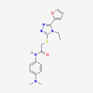 molecular formula C18H21N5O2S B12016816 N-[4-(dimethylamino)phenyl]-2-{[4-ethyl-5-(furan-2-yl)-4H-1,2,4-triazol-3-yl]sulfanyl}acetamide CAS No. 603978-80-9