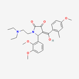 molecular formula C27H34N2O6 B12016836 1-[2-(diethylamino)ethyl]-5-(2,3-dimethoxyphenyl)-3-hydroxy-4-[(4-methoxy-2-methylphenyl)carbonyl]-1,5-dihydro-2H-pyrrol-2-one 