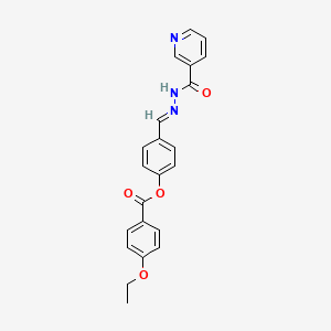molecular formula C22H19N3O4 B12016846 4-(2-(3-Pyridinylcarbonyl)carbohydrazonoyl)phenyl 4-ethoxybenzoate CAS No. 769156-08-3