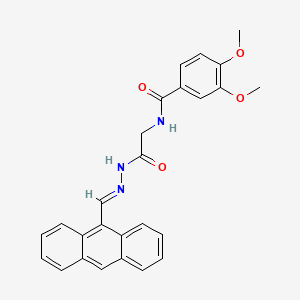 molecular formula C26H23N3O4 B12016866 N-(2-(2-(9-Anthrylmethylene)hydrazino)-2-oxoethyl)-3,4-dimethoxybenzamide CAS No. 349609-29-6