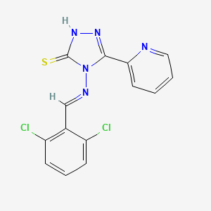 molecular formula C14H9Cl2N5S B12016867 4-((2,6-Dichlorobenzylidene)amino)-5-(pyridin-2-yl)-4H-1,2,4-triazole-3-thiol CAS No. 613248-24-1
