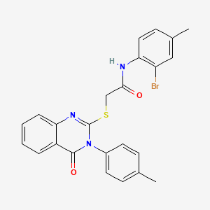 molecular formula C24H20BrN3O2S B12016885 N-(2-bromo-4-methylphenyl)-2-{[3-(4-methylphenyl)-4-oxo-3,4-dihydroquinazolin-2-yl]sulfanyl}acetamide 