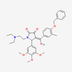 molecular formula C34H40N2O7 B12016902 4-[4-(benzyloxy)-3-methylbenzoyl]-1-[2-(diethylamino)ethyl]-3-hydroxy-5-(3,4,5-trimethoxyphenyl)-1,5-dihydro-2H-pyrrol-2-one 