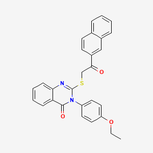 molecular formula C28H22N2O3S B12016911 3-(4-Ethoxyphenyl)-2-((2-(naphthalen-2-yl)-2-oxoethyl)thio)quinazolin-4(3H)-one CAS No. 618432-30-7