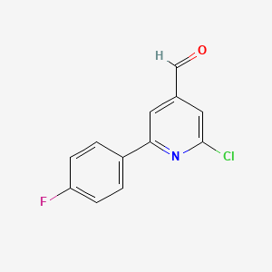 molecular formula C12H7ClFNO B12016915 2-Chloro-6-(4-fluorophenyl)pyridine-4-carbaldehyde CAS No. 881402-42-2