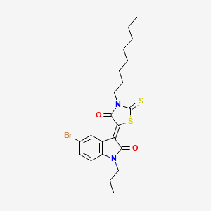 molecular formula C22H27BrN2O2S2 B12016928 5-(5-Bromo-2-oxo-1-propylindolin-3-ylidene)-3-octyl-2-thioxothiazolidin-4-one CAS No. 617698-13-2