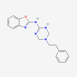 molecular formula C18H19N5O B1201694 N-[5-(2-phenylethyl)-1,3,5-triazinan-2-ylidene]-1,3-benzoxazol-2-amine CAS No. 673490-60-3