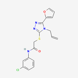 molecular formula C17H15ClN4O2S B12016940 N-(3-chlorophenyl)-2-{[5-(furan-2-yl)-4-(prop-2-en-1-yl)-4H-1,2,4-triazol-3-yl]sulfanyl}acetamide CAS No. 578697-46-8