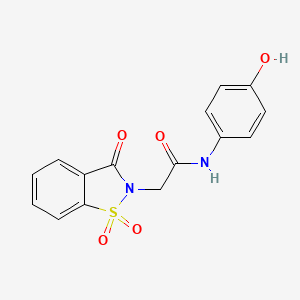 molecular formula C15H12N2O5S B1201696 2-(1,1-Dioxido-3-oxobenzo[d]isothiazol-2(3H)-yl)-N-(4-hydroxyphenyl)acetamide CAS No. 182502-68-7