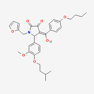molecular formula C32H37NO7 B12017018 4-(4-Butoxybenzoyl)-1-(2-furylmethyl)-3-hydroxy-5-(4-(isopentyloxy)-3-methoxyphenyl)-1,5-dihydro-2H-pyrrol-2-one CAS No. 617695-82-6
