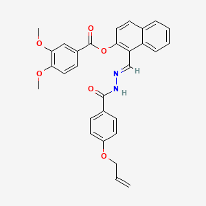 molecular formula C30H26N2O6 B12017019 1-(2-(4-(Allyloxy)benzoyl)carbohydrazonoyl)-2-naphthyl 3,4-dimethoxybenzoate CAS No. 767310-38-3
