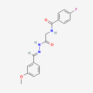molecular formula C17H16FN3O3 B12017028 4-Fluoro-N-(2-(2-(3-methoxybenzylidene)hydrazino)-2-oxoethyl)benzamide CAS No. 767289-65-6