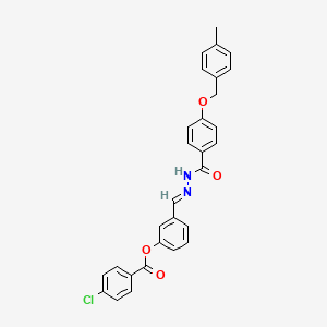 molecular formula C29H23ClN2O4 B12017053 [3-[(E)-[[4-[(4-methylphenyl)methoxy]benzoyl]hydrazinylidene]methyl]phenyl] 4-chlorobenzoate 