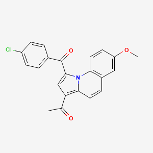 molecular formula C22H16ClNO3 B12017091 1-(1-(4-Chlorobenzoyl)-7-methoxypyrrolo[1,2-a]quinolin-3-yl)ethanone CAS No. 618443-86-0