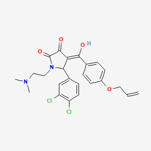 molecular formula C24H24Cl2N2O4 B12017137 4-[4-(Allyloxy)benzoyl]-5-(3,4-dichlorophenyl)-1-[2-(dimethylamino)ethyl]-3-hydroxy-1,5-dihydro-2H-pyrrol-2-one 