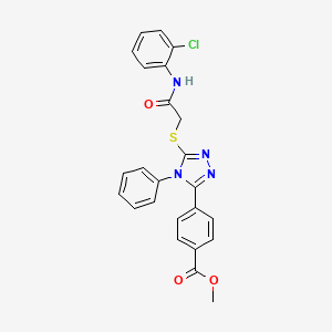 molecular formula C24H19ClN4O3S B12017142 Methyl 4-(5-((2-((2-chlorophenyl)amino)-2-oxoethyl)thio)-4-phenyl-4H-1,2,4-triazol-3-yl)benzoate CAS No. 618441-19-3