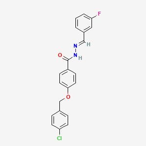 molecular formula C21H16ClFN2O2 B12017165 4-((4-Chlorobenzyl)oxy)-N'-(3-fluorobenzylidene)benzohydrazide CAS No. 769142-14-5