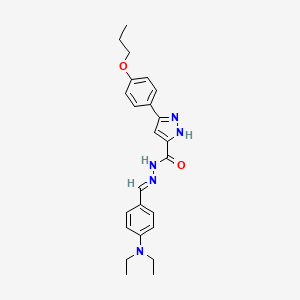 molecular formula C24H29N5O2 B12017208 N'-(4-(Diethylamino)benzylidene)-3-(4-propoxy-PH)-1H-pyrazole-5-carbohydrazide 