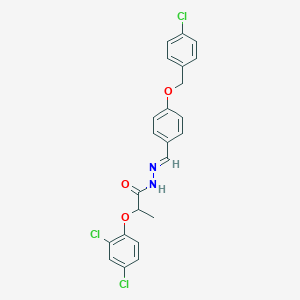 molecular formula C23H19Cl3N2O3 B12017238 N'-(4-((4-Chlorobenzyl)oxy)benzylidene)-2-(2,4-dichlorophenoxy)propanohydrazide CAS No. 765311-07-7