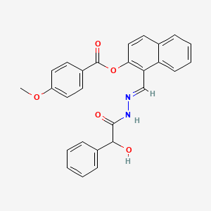 molecular formula C27H22N2O5 B12017335 1-(2-(Hydroxy(phenyl)acetyl)carbohydrazonoyl)-2-naphthyl 4-methoxybenzoate CAS No. 765288-22-0