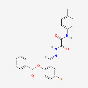 molecular formula C23H18BrN3O4 B12017345 4-bromo-2-((E)-{[oxo(4-toluidino)acetyl]hydrazono}methyl)phenyl benzoate CAS No. 769151-75-9