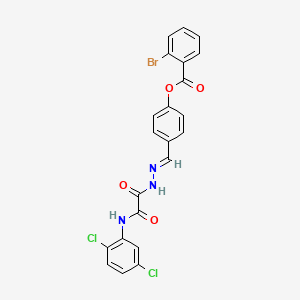 molecular formula C22H14BrCl2N3O4 B12017351 4-(2-((2,5-Dichloroanilino)(oxo)acetyl)carbohydrazonoyl)phenyl 2-bromobenzoate CAS No. 769152-10-5