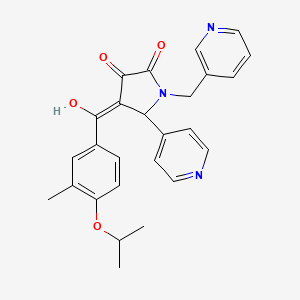 molecular formula C26H25N3O4 B12017357 3-Hydroxy-4-(4-isopropoxy-3-methylbenzoyl)-5-(4-pyridinyl)-1-(3-pyridinylmethyl)-1,5-dihydro-2H-pyrrol-2-one 