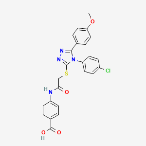 molecular formula C24H19ClN4O4S B12017369 4-[({[4-(4-chlorophenyl)-5-(4-methoxyphenyl)-4H-1,2,4-triazol-3-yl]sulfanyl}acetyl)amino]benzoic acid CAS No. 578001-81-7