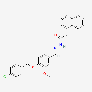 molecular formula C27H23ClN2O3 B12017387 N'-(4-((4-Chlorobenzyl)oxy)-3-methoxybenzylidene)-2-(1-naphthyl)acetohydrazide CAS No. 767309-71-7