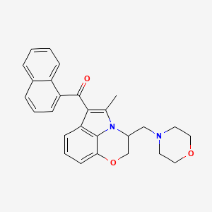 molecular formula C27H26N2O3 B1201742 [5-Methyl-3-(morpholin-4-ylmethyl)-2,3-dihydro[1,4]oxazino[2,3,4-hi]indol-6-yl](1-naphthyl)methanone CAS No. 131513-18-3
