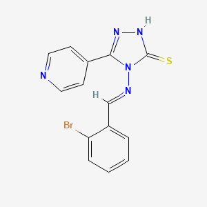 molecular formula C14H10BrN5S B12017423 4-((2-Bromobenzylidene)amino)-5-(4-pyridinyl)-4H-1,2,4-triazol-3-YL hydrosulfide 