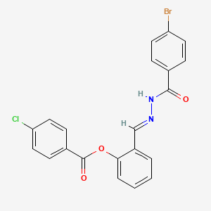 molecular formula C21H14BrClN2O3 B12017452 2-(2-(4-Bromobenzoyl)carbohydrazonoyl)phenyl 4-chlorobenzoate CAS No. 769146-86-3