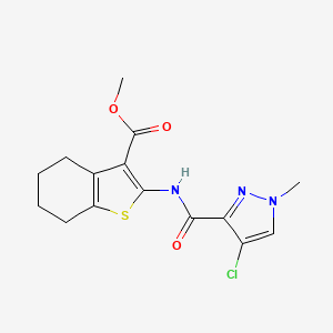 2-[[(4-Chloro-1-methyl-3-pyrazolyl)-oxomethyl]amino]-4,5,6,7-tetrahydro-1-benzothiophene-3-carboxylic acid methyl ester